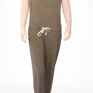 Casual Grey Jumpsuit with Drawstring